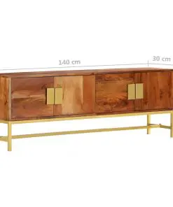 vidaXL TV Cabinet 140x30x50 cm Solid Acacia Wood