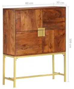 vidaXL Highboard 80x30x100 cm Solid Acacia Wood