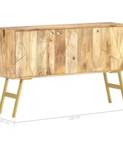 vidaXL Sideboard 118x30x75 cm Solid Mango Wood
