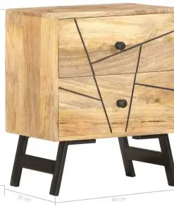 vidaXL Bedside Cabinet 40x30x50 cm Solid Mango Wood