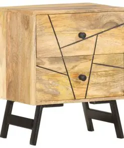 vidaXL Bedside Cabinet 40x30x50 cm Solid Mango Wood