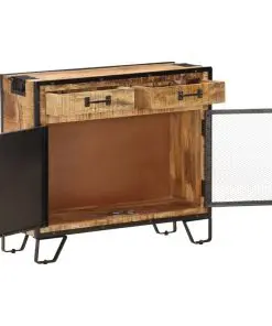 vidaXL Sideboard 80x31x71 cm Solid Rough Mango Wood