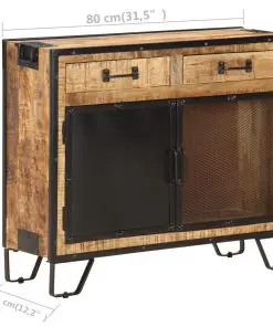 vidaXL Sideboard 80x31x71 cm Solid Rough Mango Wood