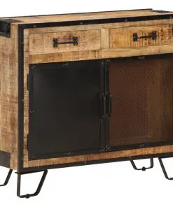 vidaXL Sideboard 80x31x71 cm Solid Rough Mango Wood