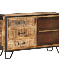 vidaXL Sideboard 100x31x60 cm Solid Rough Mango Wood