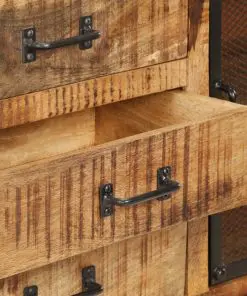 vidaXL Sideboard 100x31x60 cm Solid Rough Mango Wood