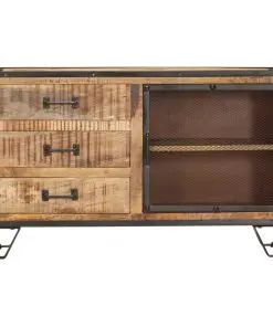 vidaXL Sideboard 100x31x60 cm Solid Rough Mango Wood