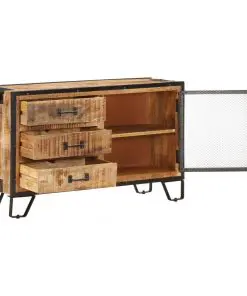 vidaXL Sideboard 100x31x60 cm Solid Rough Mango Wood