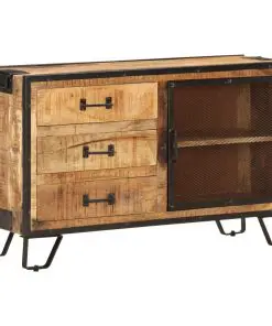 vidaXL Sideboard 100x31x60 cm Solid Rough Mango Wood