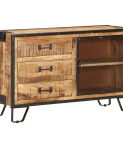 vidaXL Sideboard 100x31x60 cm Solid Rough Mango Wood
