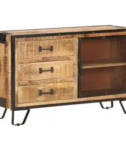 vidaXL Sideboard 100x31x60 cm Solid Rough Mango Wood