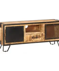 vidaXL TV Cabinet 120x31x46 cm Solid Rough Mango Wood