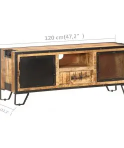 vidaXL TV Cabinet 120x31x46 cm Solid Rough Mango Wood