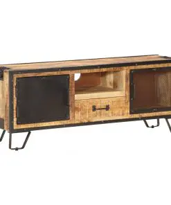 vidaXL TV Cabinet 120x31x46 cm Solid Rough Mango Wood