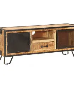 vidaXL TV Cabinet 120x31x46 cm Solid Rough Mango Wood