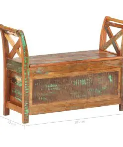 vidaXL Hall Bench 103x33x72 cm Solid Reclaimed Wood