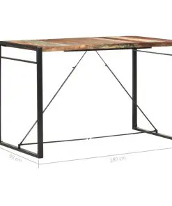 vidaXL Bar Table 180x90x110 cm Solid Reclaimed Wood