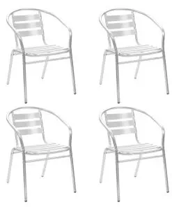 vidaXL Stackable Outdoor Chairs 4 pcs Aluminium