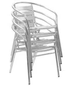 vidaXL Stackable Outdoor Chairs 4 pcs Aluminium