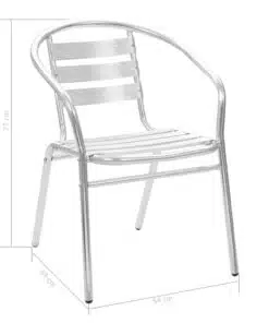 vidaXL Stackable Outdoor Chairs 4 pcs Aluminium