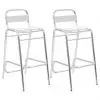 vidaXL Stackable Bar Chairs 2 pcs Aluminium