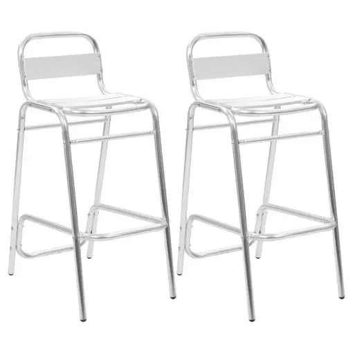 vidaXL Stackable Bar Chairs 2 pcs Aluminium