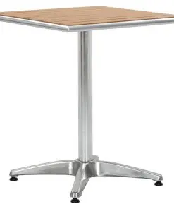 vidaXL Garden Table Silver 60x60x70 cm Aluminium and WPC