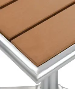 vidaXL Garden Table Silver 60x60x70 cm Aluminium and WPC