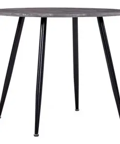 vidaXL Dining Table Concrete and Black 90×73.5 cm MDF