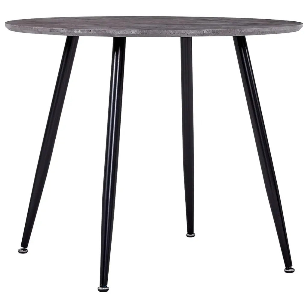 vidaXL Dining Table Concrete and Black 90×73.5 cm MDF