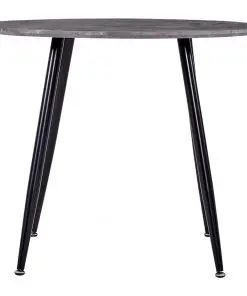 vidaXL Dining Table Concrete and Black 90×73.5 cm MDF
