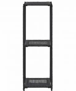 vidaXL Storage Shelf Black 30x30x90 cm Poly Rattan