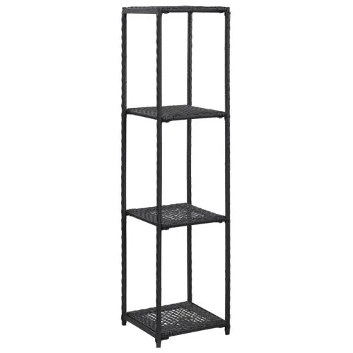 vidaXL Storage Shelf Black 30x30x120 cm Poly Rattan