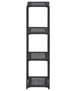 vidaXL Storage Shelf Black 30x30x120 cm Poly Rattan
