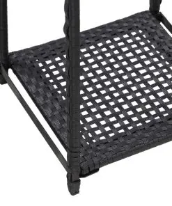 vidaXL Storage Shelf Black 30x30x120 cm Poly Rattan