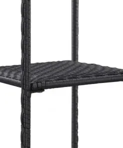 vidaXL Storage Shelf Black 30x30x150 cm Poly Rattan