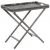vidaXL Folding Table Grey 80x45x75 cm Poly Rattan