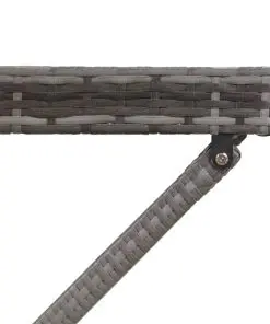 vidaXL Folding Table Grey 80x45x75 cm Poly Rattan