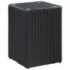 vidaXL Side Table with Glass Top Black 35x35x52 cm Poly Rattan vidaXL Side Table with Glass Top Black 35x35x52 cm Poly Rattan