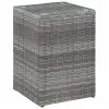 vidaXL Side Table with Glass Top Grey 35x35x52 cm Poly Rattan vidaXL Side Table with Glass Top Grey 35x35x52 cm Poly Rattan