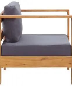 vidaXL 4 Piece Garden Lounge Set with Cushions Grey Solid Acacia Wood