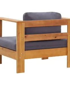 vidaXL 4 Piece Garden Lounge Set with Cushions Grey Solid Acacia Wood