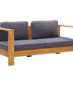 vidaXL 4 Piece Garden Lounge Set with Cushions Grey Solid Acacia Wood