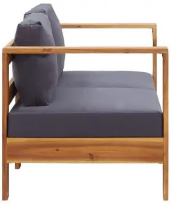 vidaXL 4 Piece Garden Lounge Set with Cushions Grey Solid Acacia Wood