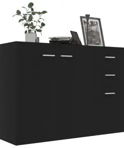vidaXL Sideboard Black 105x30x75 cm Chipboard