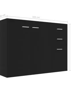 vidaXL Sideboard Black 105x30x75 cm Chipboard