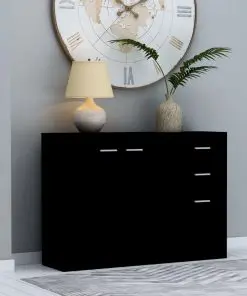 vidaXL Sideboard Black 105x30x75 cm Chipboard