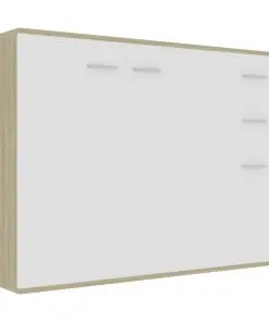 vidaXL Sideboard White and Sonoma Oak 105x30x75 cm Chipboard