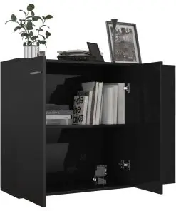 vidaXL Sideboard High Gloss Black 105x30x75 cm Chipboard