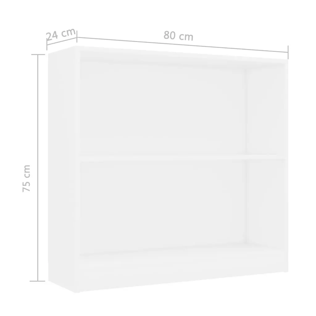 vidaXL Bookshelf White 80x24x75 cm Chipboard